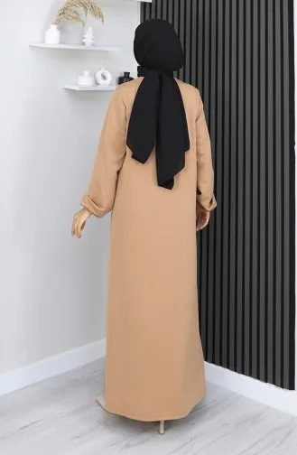 عباية مولانا مزدوجة بسحاب 2029-07 لون قهوة الحليب 2029-07