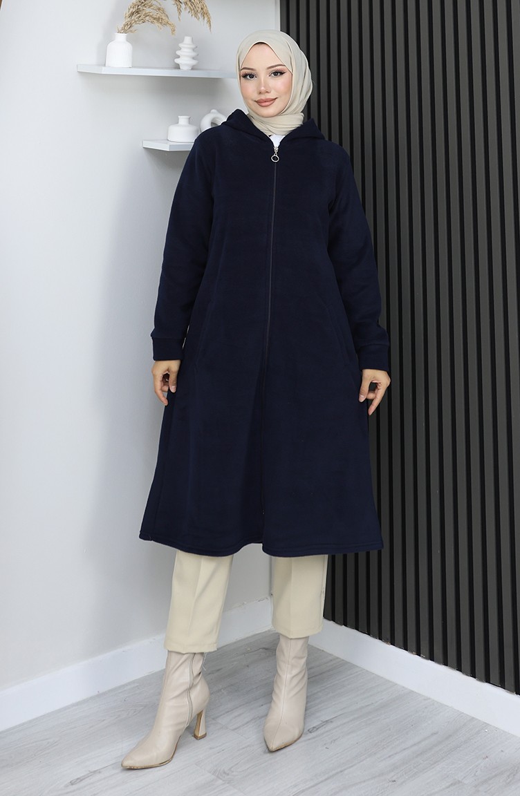 Sefamerve, Polar Coat Tunic 0970-02 Navy Blue