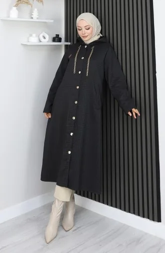 Cape Détaillée à Chaîne Boutonnée 0206-01 Noir 0206-01