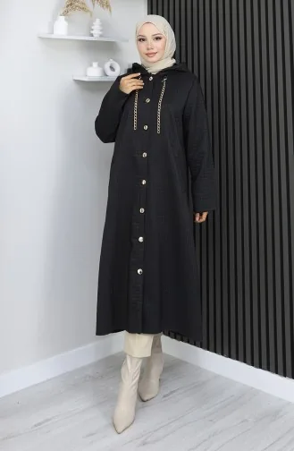 Cape Détaillée à Chaîne Boutonnée 0206-01 Noir 0206-01