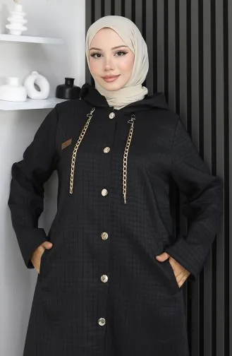 Cape Détaillée à Chaîne Boutonnée 0206-01 Noir 0206-01