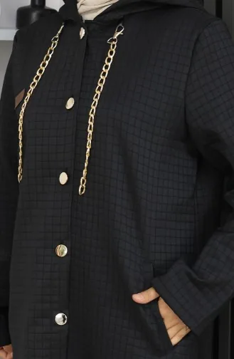 Cape Détaillée à Chaîne Boutonnée 0206-01 Noir 0206-01