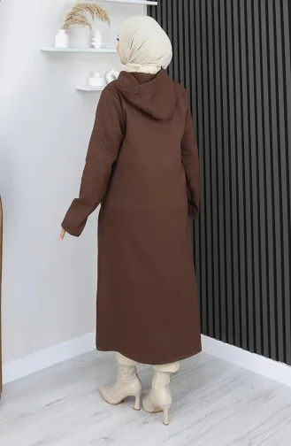 Manteau Détaillé à Chaîne Boutonnée 0206-02 Marron 0206-02