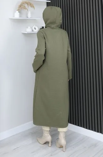 عباءة بأزرار وسلسلة مفصلة 0206-03 كاكي 0206-03