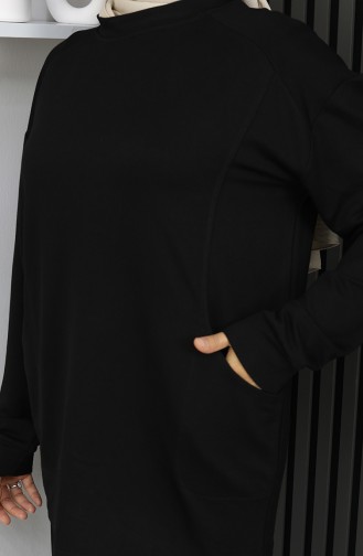 Oysho Fabric Tunic Trousers Two Piece Suit 2163-01 Black 2163-01