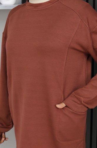 Oysho Fabric Tunic Trousers Two Piece Suit 2163-02 Brown 2163-02