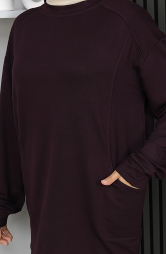 Oysho Kumaş Tunik Pantolon İkili Takım 2163-03 Mürdüm