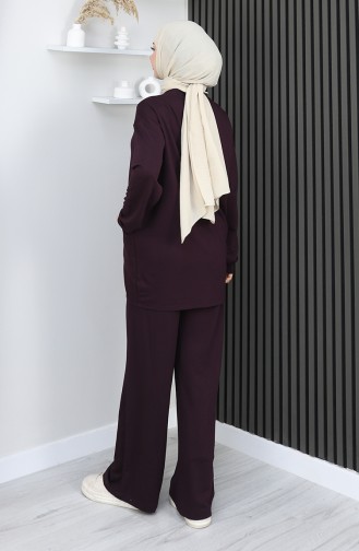 Oysho Kumaş Tunik Pantolon İkili Takım 2163-03 Mürdüm