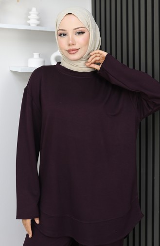 Oysho Stoffen Tuniekbroek Tweedelig Set 2164-01 Pruim 2164-01