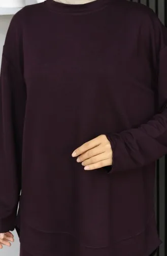 Ensemble Deux Pièces Tunique Et Pantalon En Tissu Oysho 2164-01 Prune 2164-01