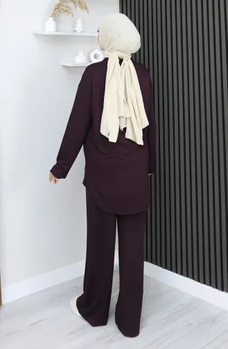 Ensemble Deux Pièces Tunique Et Pantalon En Tissu Oysho 2164-01 Prune 2164-01