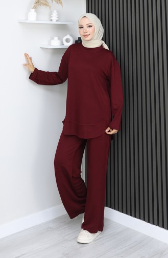 Oysho Kumaş Tunik Pantolon İkili Takım 2164-03 Bordo
