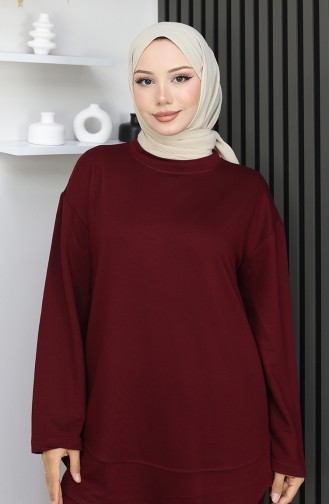 Oysho Kumaş Tunik Pantolon İkili Takım 2164-03 Bordo