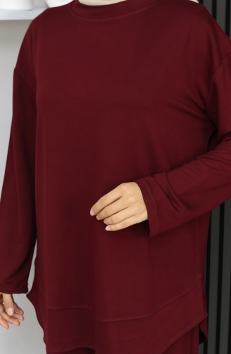 Oysho Kumaş Tunik Pantolon İkili Takım 2164-03 Bordo