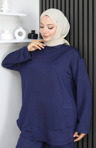 Oysho Stoffen Tuniekbroek Tweedelig Pak 2164-04 Marineblauw 2164-04