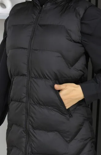 Gewatteerd Vest Met Capuchon En Rits 0180A-01 Zwart 0180-01