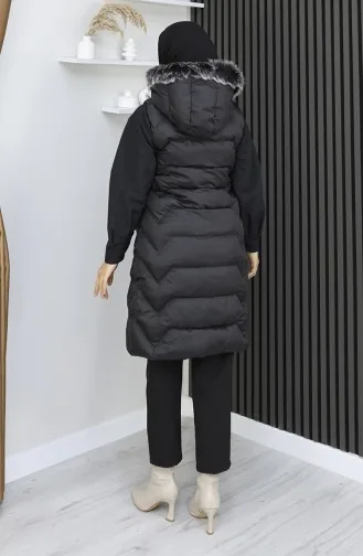Gewatteerd Vest Met Capuchon En Rits 0180A-01 Zwart 0180-01