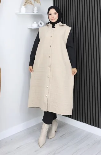 سترة من القماش المبطن بأزرار 0186A-03 بيج 0186A-03