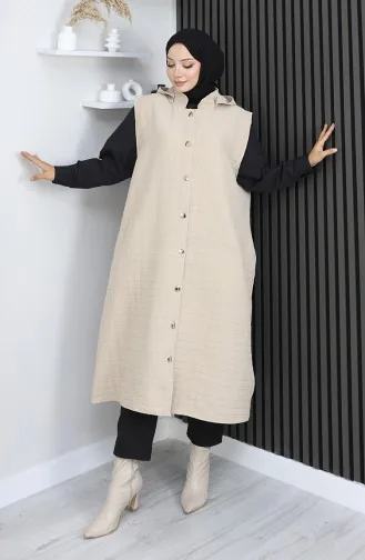 سترة من القماش المبطن بأزرار 0186A-03 بيج 0186A-03