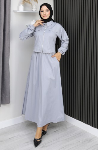 بدلة من قطعتين 0184-01 رمادية 0184-01