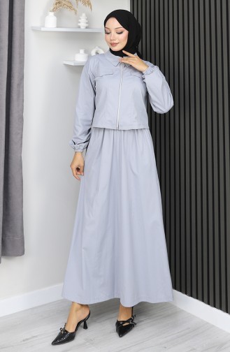 بدلة من قطعتين 0184-01 رمادية 0184-01