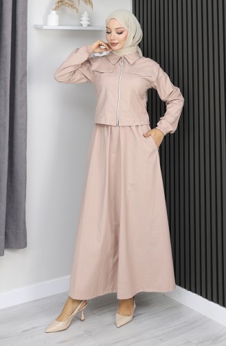 Jacket Skirt Two Piece Suit 0184-02 Beige 0184-02