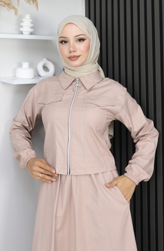 Jacket Skirt Two Piece Suit 0184-02 Beige 0184-02