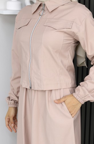 Jacket Skirt Two Piece Suit 0184-02 Beige 0184-02