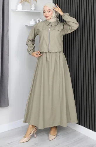 بدلة من قطعتين 0184-04 كاكي 0184-04