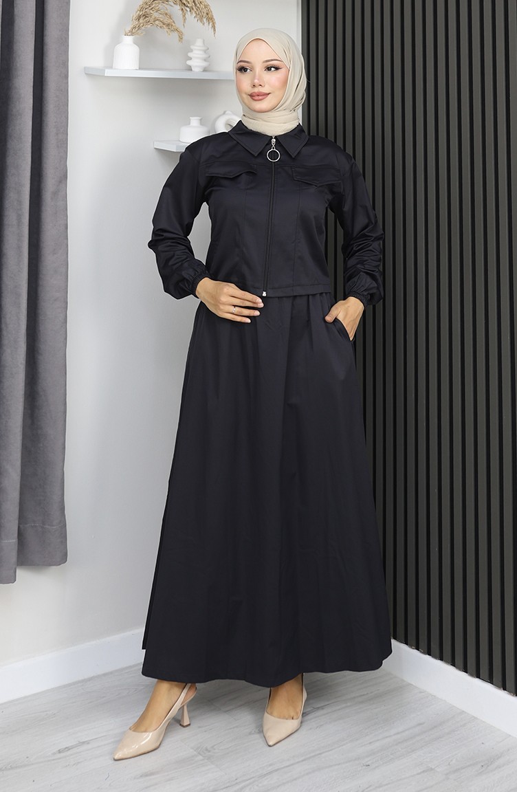 Sefamerve, Ceket Etek İkili Takım 0184-05 Siyah