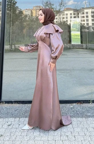 Robe De Soirée Eliza En Satin 4661-01 Vison 4661-01