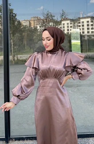 Robe De Soirée Eliza En Satin 4661-01 Vison 4661-01