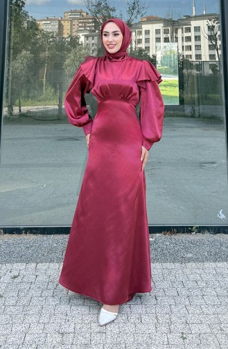 Eliza Satin-Abendkleid 4661-02 Burgunderrot 4661-02