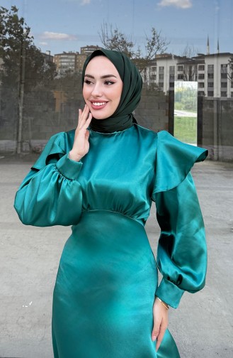 Eliza Satin-Abendkleid 4661-03 Smaragdgrün 4661-03