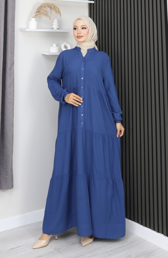 Robe Demi-boutonnée En Viscose 4125-08 Indigo 4125-08