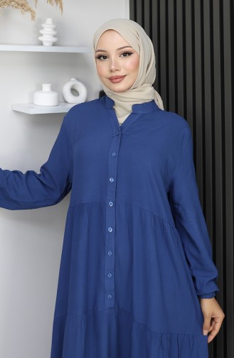 Robe Demi-boutonnée En Viscose 4125-08 Indigo 4125-08