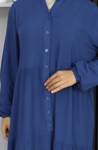 Robe Demi-boutonnée En Viscose 4125-08 Indigo 4125-08