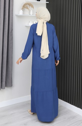 Robe Demi-boutonnée En Viscose 4125-08 Indigo 4125-08