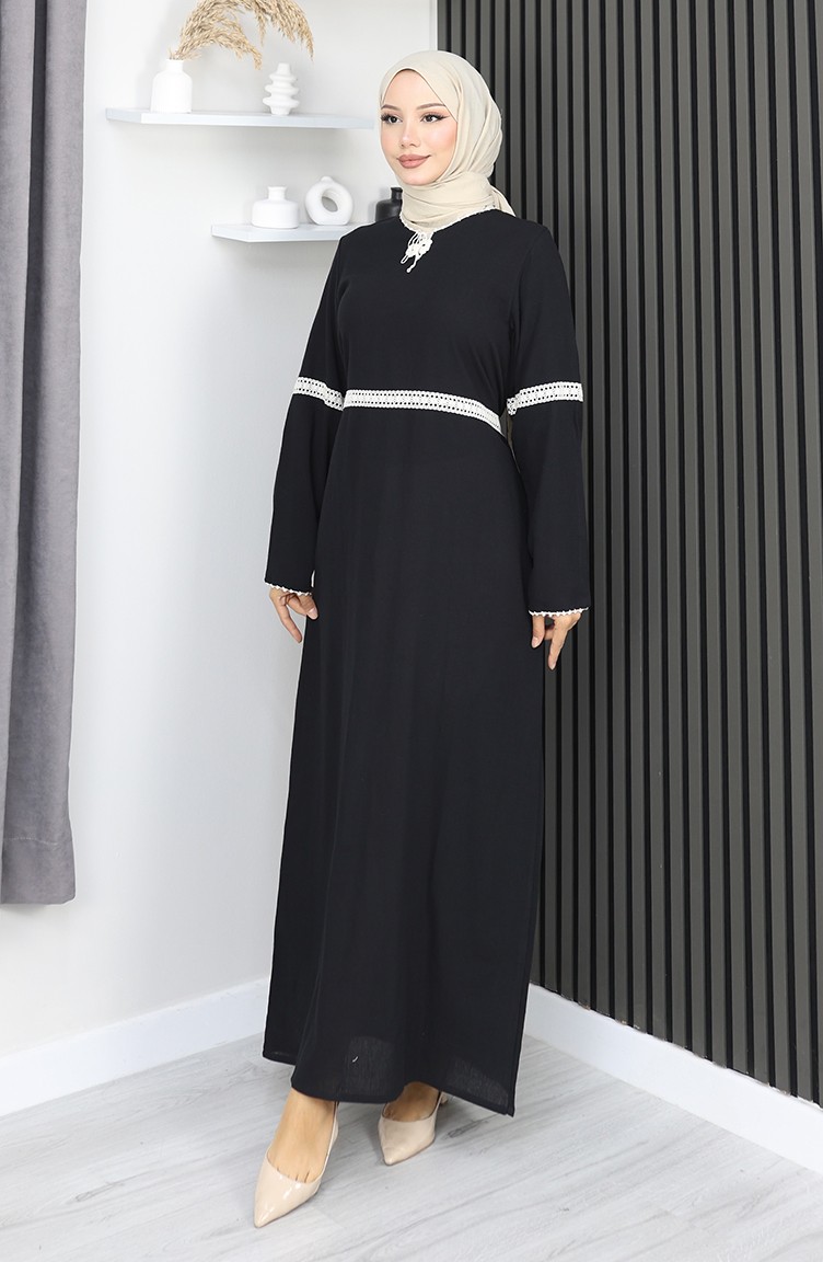 Sefamerve, Şile Cloth Dress 3939-01 Zwart