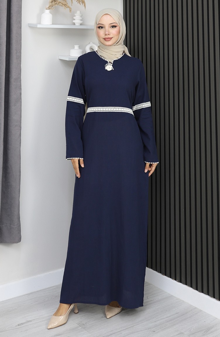 Sefamerve, Şile Cloth Dress 3939-02 Marineblauw