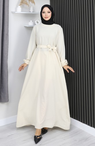 Aerobin Fabric Elastic Sleeve Dress 2002-08 Light Cream 2002-08