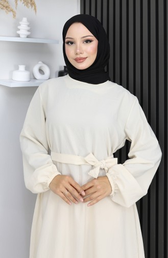 Aerobin Fabric Elastic Sleeve Dress 2002-08 Light Cream 2002-08