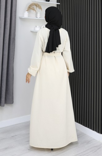 Aerobin Fabric Elastic Sleeve Dress 2002-08 Light Cream 2002-08