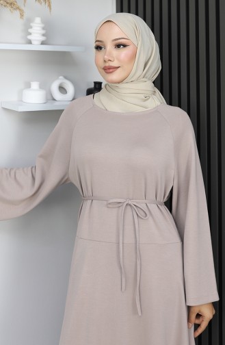 Oysho Fabric Belted Dress 2162-02 Beige 2162-02