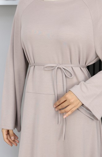 Oysho Fabric Belted Dress 2162-02 Beige 2162-02