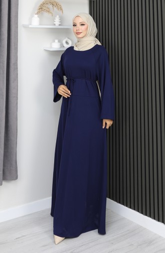 Oysho Fabric Belted Dress 2162-04 Navy Blue 2162-04