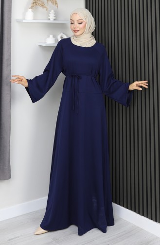 Oysho Fabric Belted Dress 2162-04 Navy Blue 2162-04
