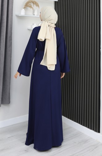 Oysho Fabric Belted Dress 2162-04 Navy Blue 2162-04