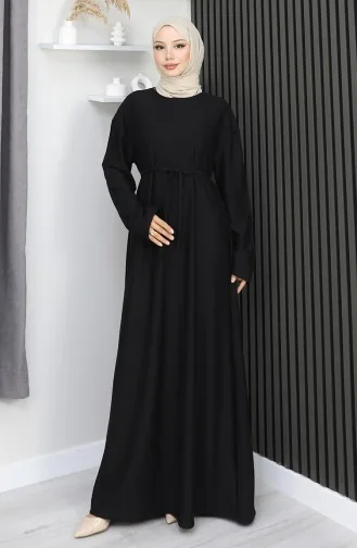 Robe Ceinturée En Tissu Oysho 2165-01 Noire 2165-01