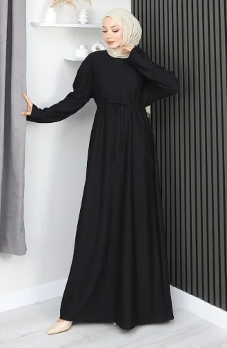 Robe Ceinturée En Tissu Oysho 2165-01 Noire 2165-01